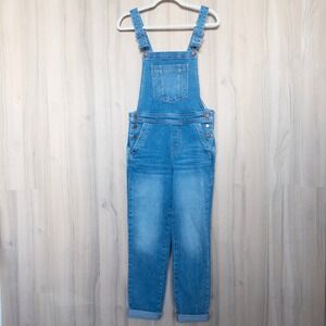 Boden Denim Women's US 2 Blue Jean Overalls Cropped Cuffed Straight Leg
